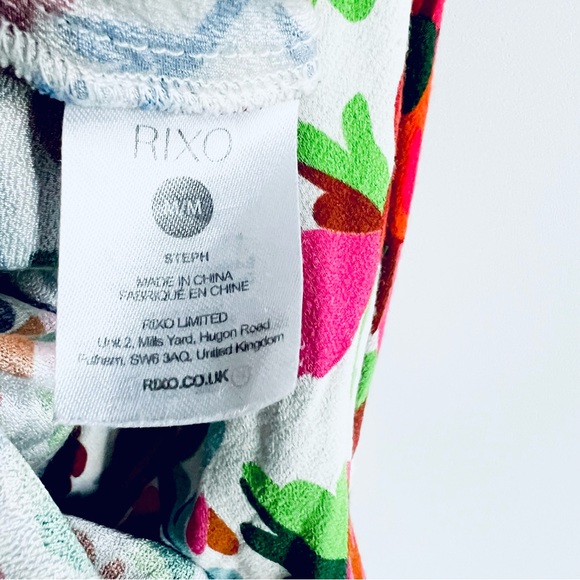 Rixo London Steph Crepe Midi Dress in Bright Floral Print Size Medium - Picture 12 of 16